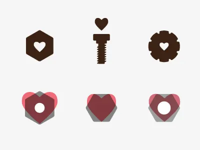 The Canny Valley bolt gear heart icon logo pink