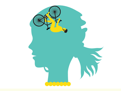 Another Biking Image on Dribbble bike green wip woman yellow
