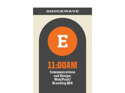 Conference Breakout Wayfinding orange typography united