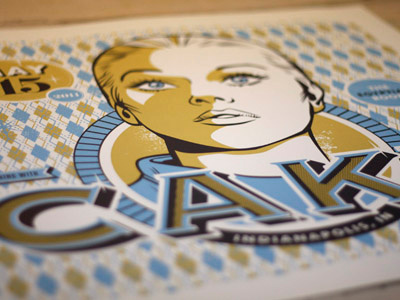 Cake Gig poster band gig poster illustration typography screen print