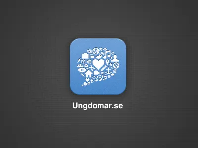App Icon for Ungdomar.se app blue glyphs icon ios ipad iphone light speech bubble