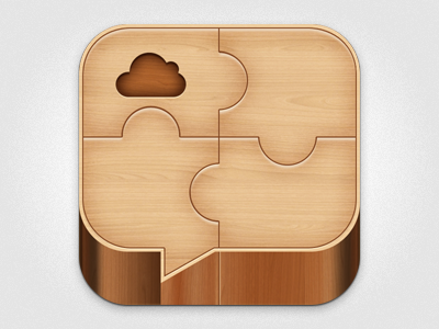 Work in Progress Icon bubble ios iphone talk twitter wood