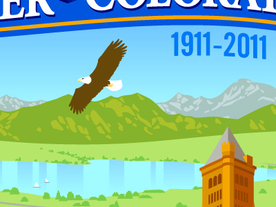 Eagle eagle illustration lake mountains poster design