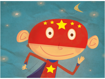 Super Kid humorous illustration