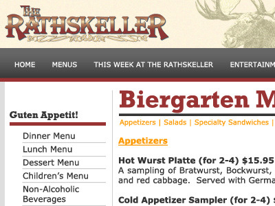 Rathskeller Sneak Peek- Menu Pages bar bavarian food menu moose red restaurant