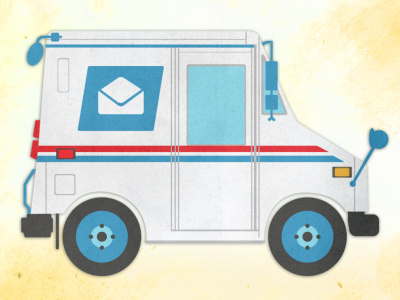 Old School USPS Mail Truck design explainer mail texture usps