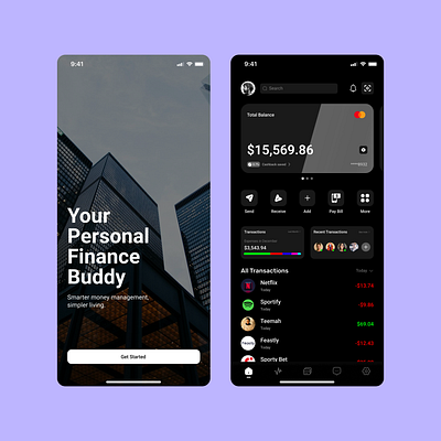 Fintech App Screen Design finance fintech homescreen mobileapp uidesign uiux