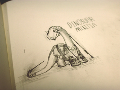 Dinosaur Militia dinosuar drawing grafighters sketch