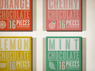 confections candy cherry chocolate illustration lemon mint orange