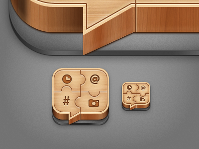 Piecing it together brown glyph gray puzzle tweet twitter wood