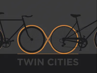 Twinfinite Cities artcrank bicycle bike minneapolis minnesota poster screen print twin cities vector