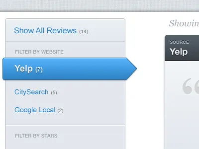 Filters blue filter gray ui