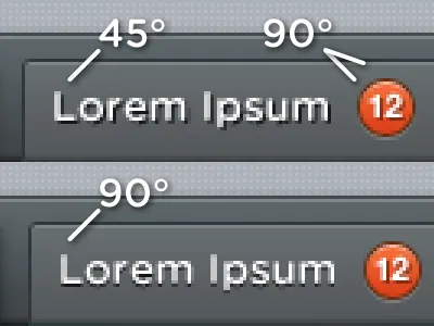 45 vs 90 angle highlight inset letterpress shadow