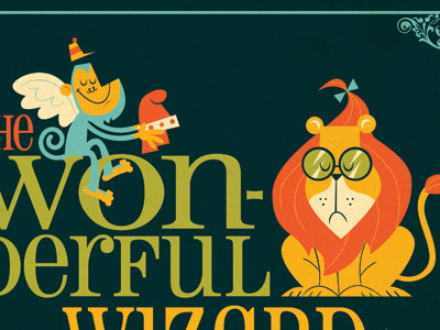 Wiz Of Oz baum cowardly dave flying illustration lion monkey montygog of oz perillo vector wizard