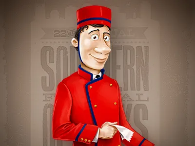 Сheck-taker (usher) boy character check taker festival icon sketch usher