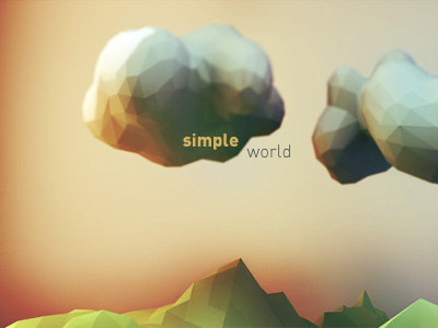 Simple World 3d geometric low poly retro