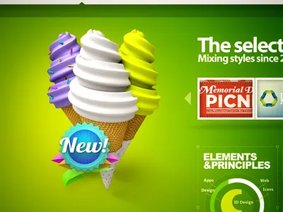 Portfolio (concept) 3d cream design green gui ice illustration web web2.0