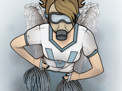 Cheerleader Gasmask Angel adobe illustration illustrator vector