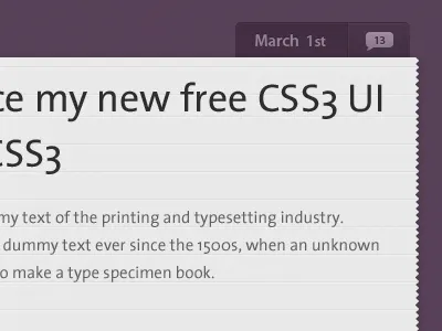 Article Header article blog comments date lines paper post purple texture title
