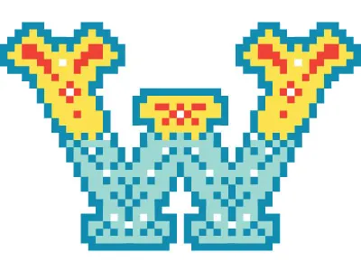 Needlepoint Typeface - W Outtake folk lettering needlepoint outtake type