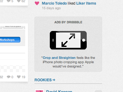 Crop and Straighten Dribbble Ad ad dribbble iphone
