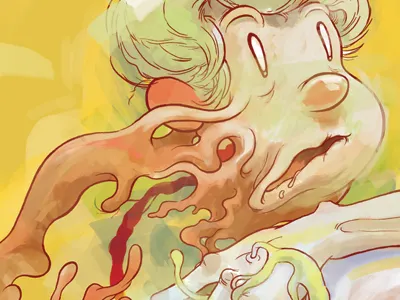 Face Melt (color study/underpainting) colerase digital painting paper photoshop