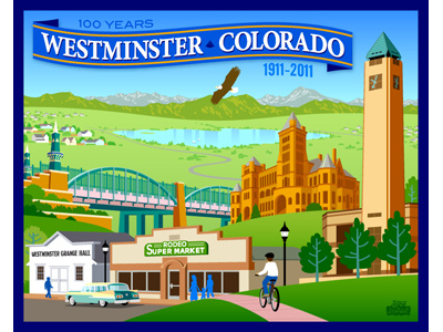 Westminster Centennial Poster Complete colorado illustration poster design