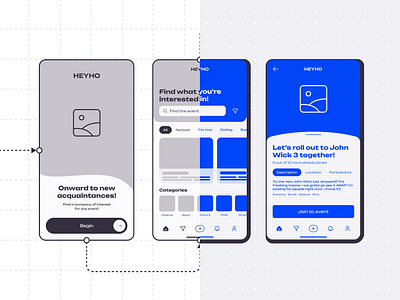 UX/UI Mobile app - concept, wireframe app design concept design process event app figma mobile app mobile app design userflow ux ux concept wireframe