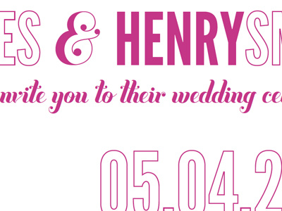 invite concept condensed hot pink invitation script