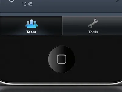 Tab2 V1 app blue dark design iphone silver tabs