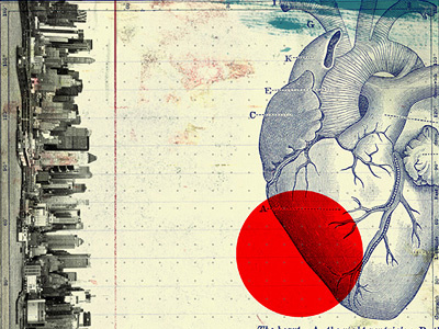 Heart book grunge heart paper red texture