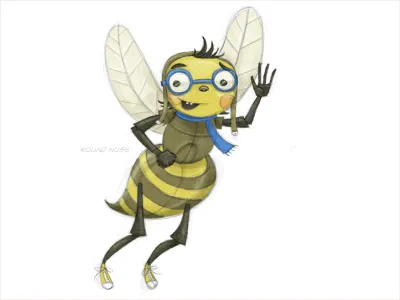 The Bee finished sketch illustration