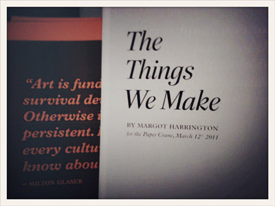 The Things We Make books typography zine