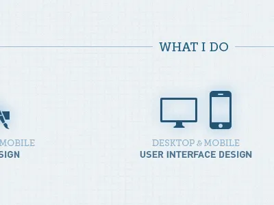 What I Do blue glyph grid icon design taylor carrigan web design website design
