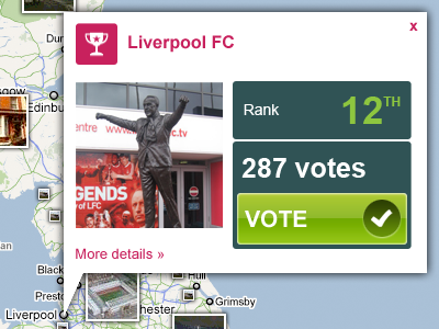 Interactive Social Map button flyout map rank social vote website