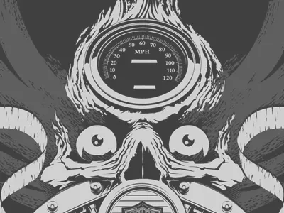 Adonis DNA WIP drawing illustration motor skull vector