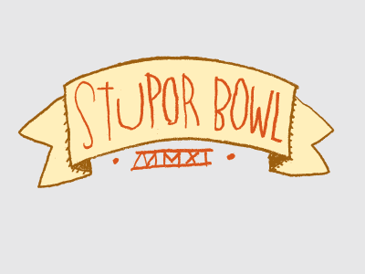 Stupor Bowl MMXI Logo dirty hand logo pencil rendered super bowl