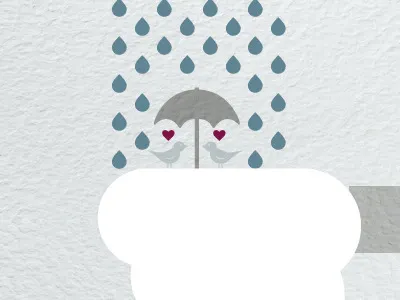 http://www.phase2designstudio.com birds illustration rain texture umbrella