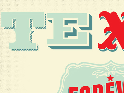 Peek at our promo card for Flatstock at SXSW austin flatstock hero design studio illustration sxsw texas typography