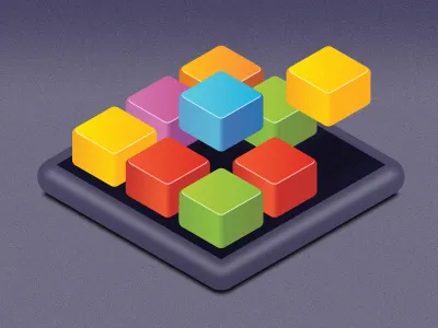 iPad App Branding blue icon ipad purple red