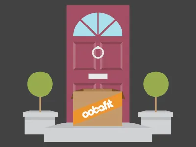 Oobafit - Delivery Concept green illustration orange purple