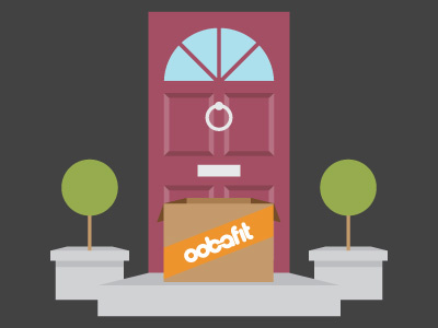 Oobafit - Delivery Concept green illustration orange purple