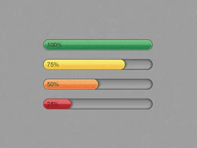 Progress Bars bar glossy percentage progress