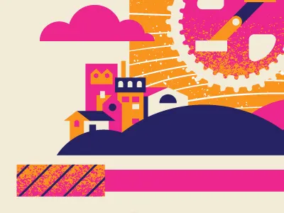 Time To Ride bikes clock illustration pinchflat poster screenprint