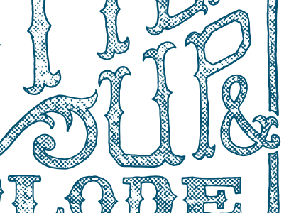 BUEx halftones hand rendered screenprint shirt type