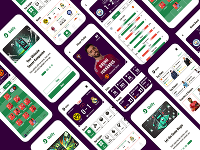 Golify App animation app art branding design football icon illustration lineup match player schedule score soccer sport statistic summary trophy