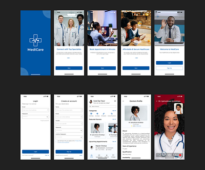 Design For a Telemedicine App dailyui challenge design figma figma design figmadesign health healthcare logo medical medicine mobile app telemedicine ui uiux