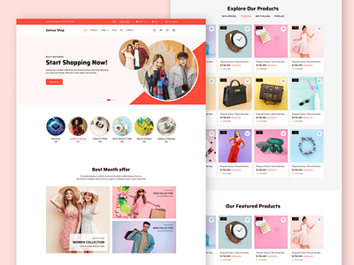 eCommerce Fashion Website UI Design business cms design graphic design ui ux website