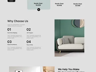 Elegant Furniture & Interior Design Studio Website 3d animation branding graphic design logo motion graphics ui