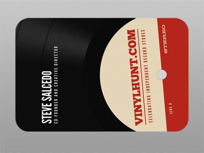 VinylHunt.com Business Card business card record vinyl vinylhunt vinylhunt.com